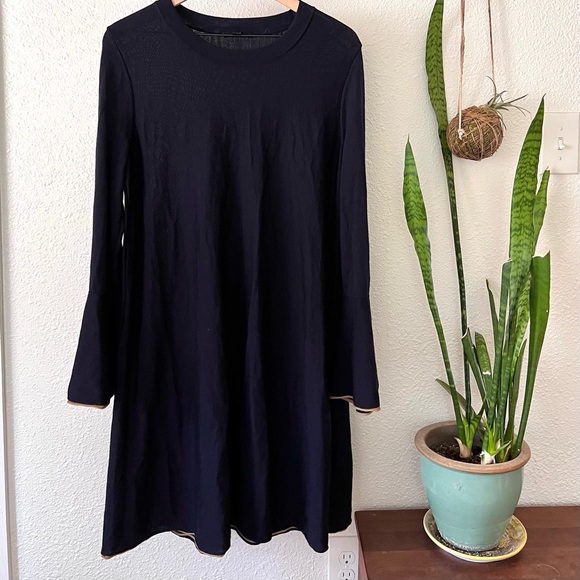 navy blue dress for baby girl Classic Cotton Elegance A-Line Midi Dress L main image 0